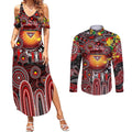 Personalised NAIDOC Week 2025 Bombers Football Couples Matching Summer Maxi Dress and Long Sleeve Button Shirt Aboriginal Dot Painting