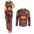 Personalised NAIDOC Week 2025 Bombers Football Couples Matching Tank Maxi Dress and Long Sleeve Button Shirt Aboriginal Dot Painting