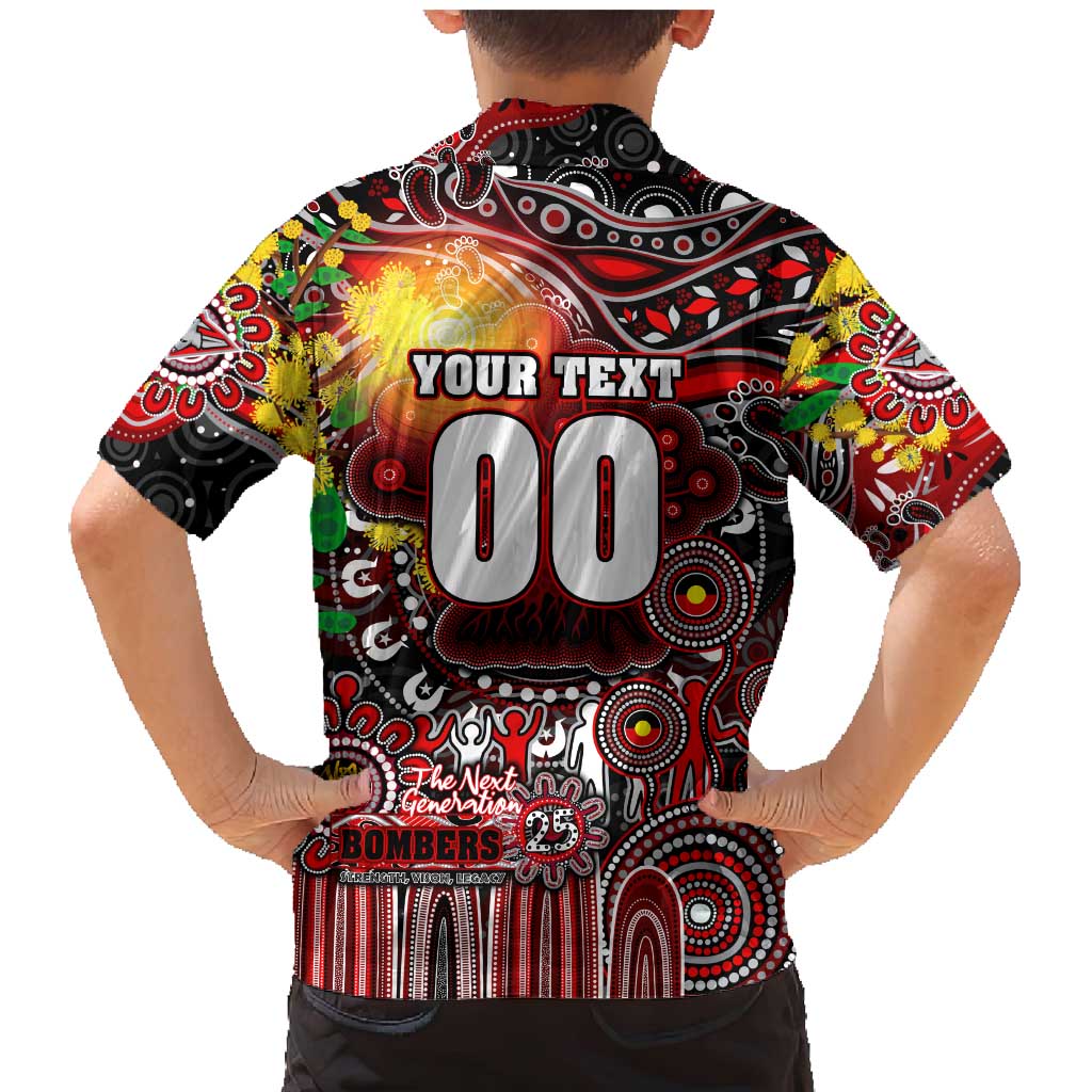 Personalised NAIDOC Week 2025 Bombers Football Family Matching Mermaid Dress and Hawaiian Shirt Aboriginal Dot Painting