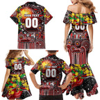 Personalised NAIDOC Week 2025 Bombers Football Family Matching Mermaid Dress and Hawaiian Shirt Aboriginal Dot Painting