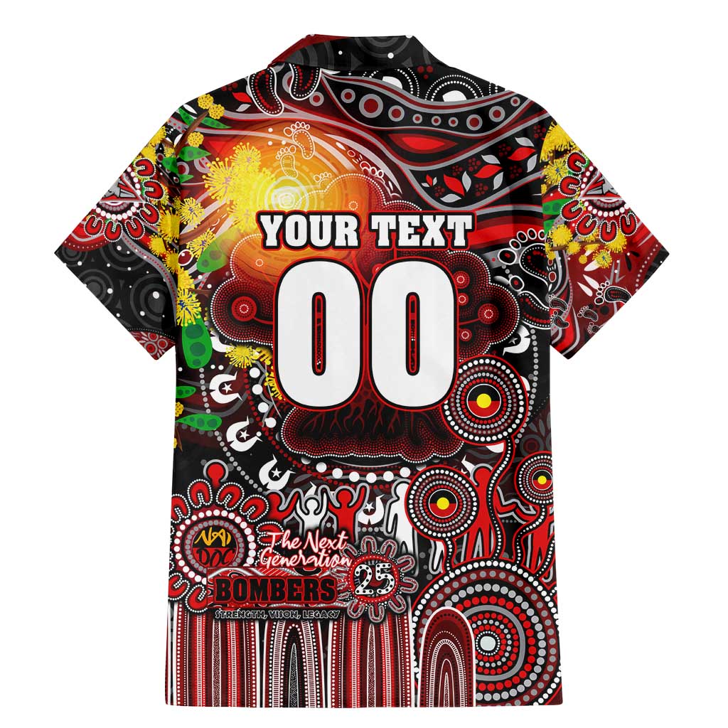 Personalised NAIDOC Week 2025 Bombers Football Family Matching Mermaid Dress and Hawaiian Shirt Aboriginal Dot Painting