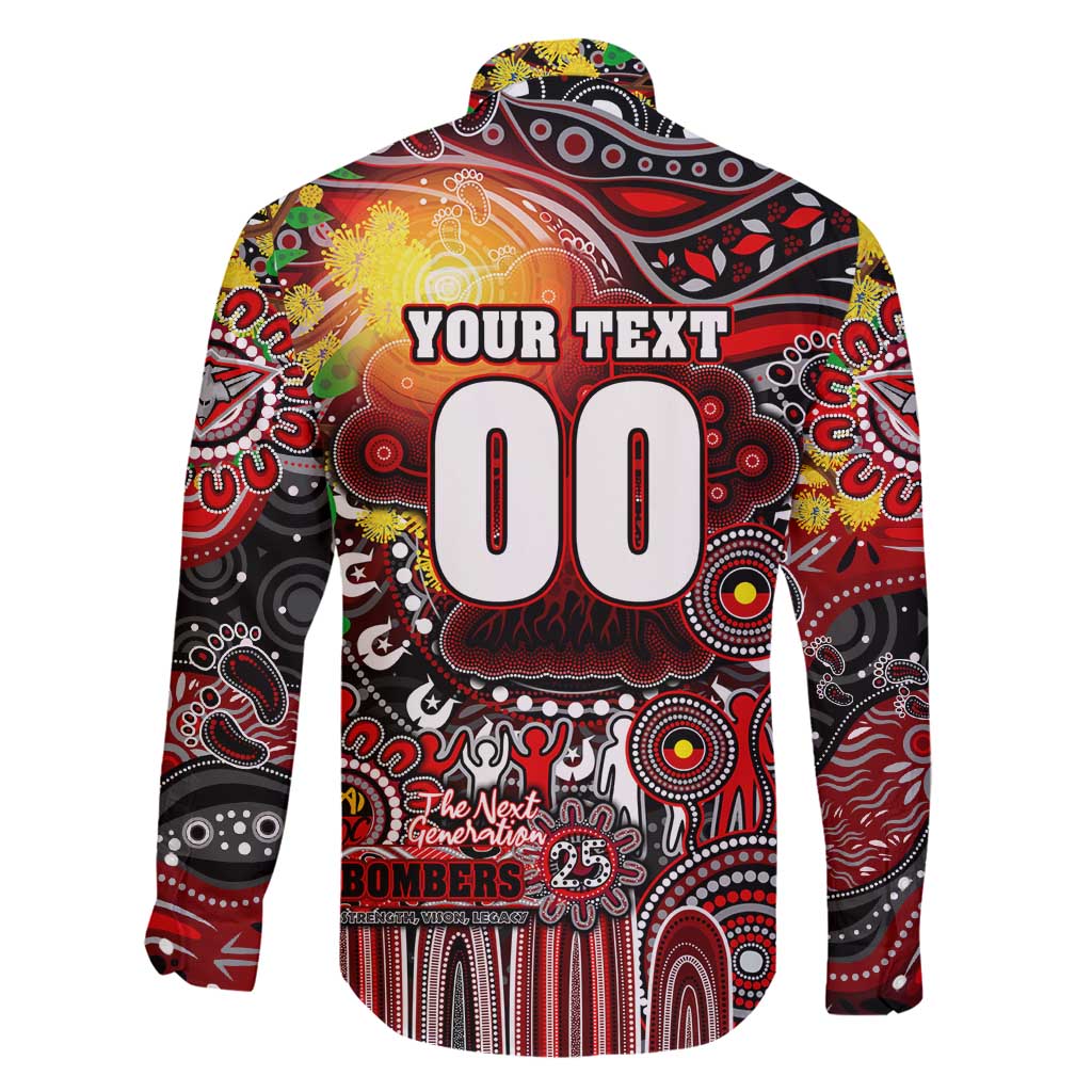 Personalised NAIDOC Week 2025 Bombers Football Family Matching Off Shoulder Maxi Dress and Hawaiian Shirt Aboriginal Dot Painting