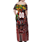 Personalised NAIDOC Week 2025 Bombers Football Family Matching Off Shoulder Maxi Dress and Hawaiian Shirt Aboriginal Dot Painting
