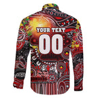 Personalised NAIDOC Week 2025 Bombers Football Family Matching Short Sleeve Bodycon Dress and Hawaiian Shirt Aboriginal Dot Painting
