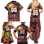Personalised NAIDOC Week 2025 Bombers Football Family Matching Summer Maxi Dress and Hawaiian Shirt Aboriginal Dot Painting