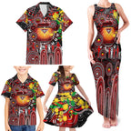 Personalised NAIDOC Week 2025 Bombers Football Family Matching Tank Maxi Dress and Hawaiian Shirt Aboriginal Dot Painting