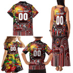 Personalised NAIDOC Week 2025 Bombers Football Family Matching Tank Maxi Dress and Hawaiian Shirt Aboriginal Dot Painting
