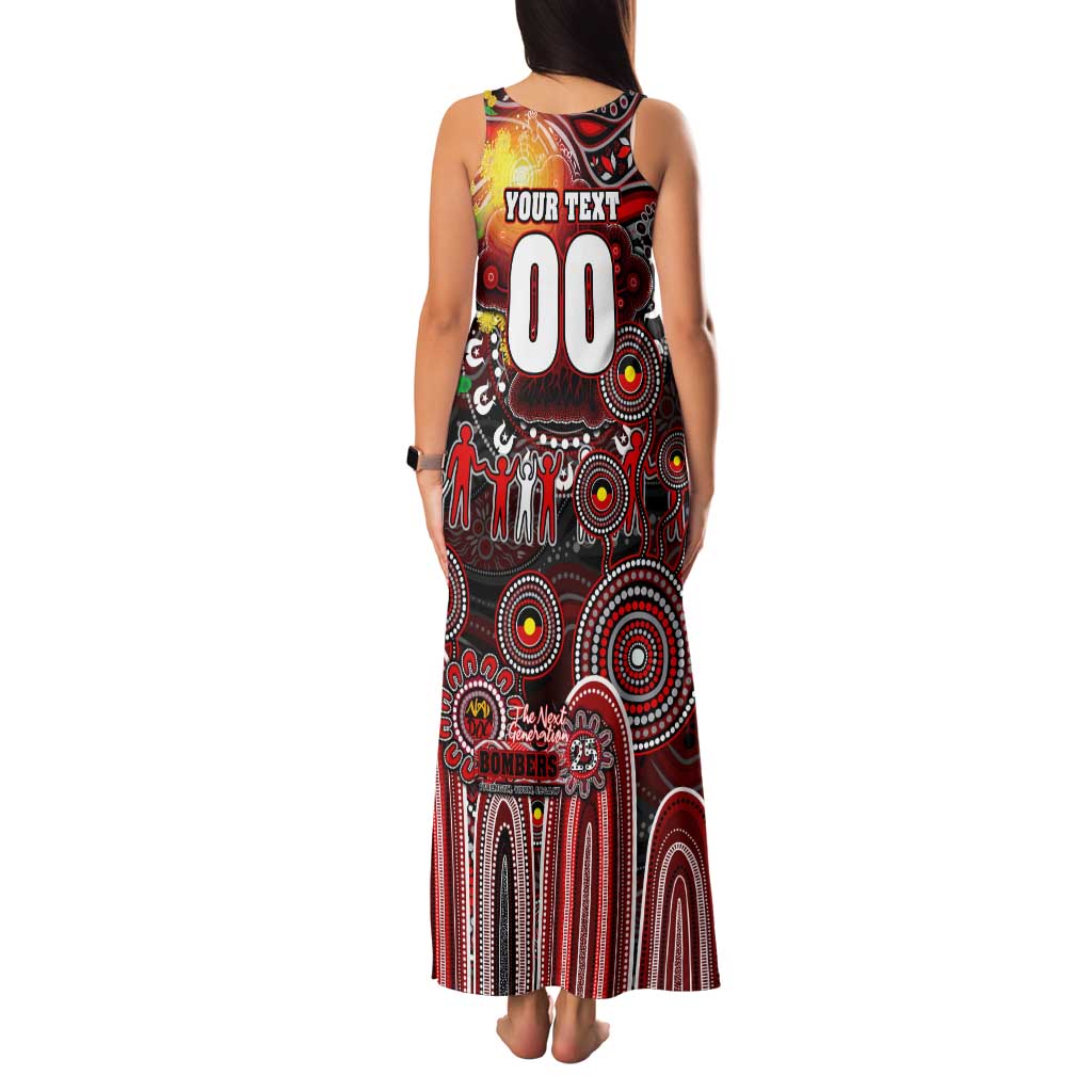 Personalised NAIDOC Week 2025 Bombers Football Family Matching Tank Maxi Dress and Hawaiian Shirt Aboriginal Dot Painting