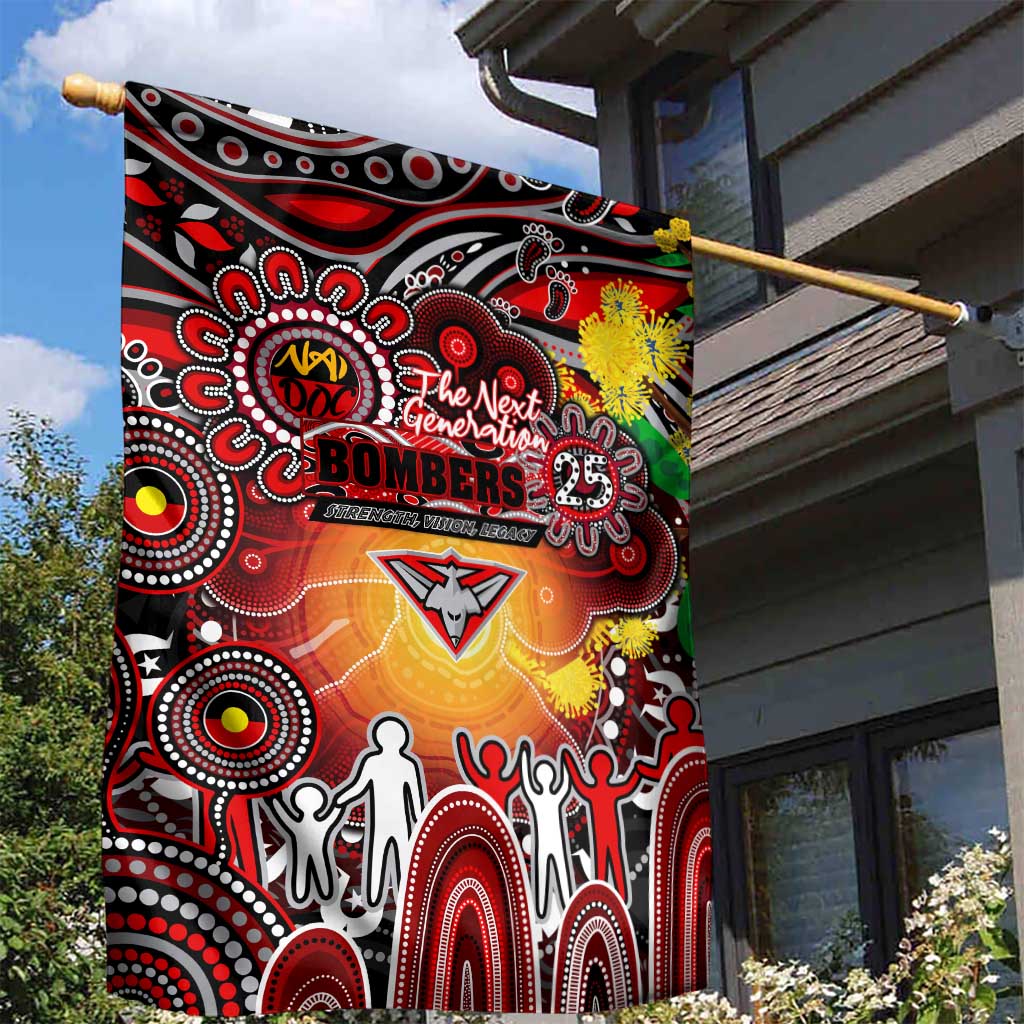 NAIDOC Week 2025 Bombers Football Garden Flag Aboriginal Dot Painting