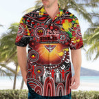 Personalised NAIDOC Week 2025 Bombers Football Hawaiian Shirt Aboriginal Dot Painting