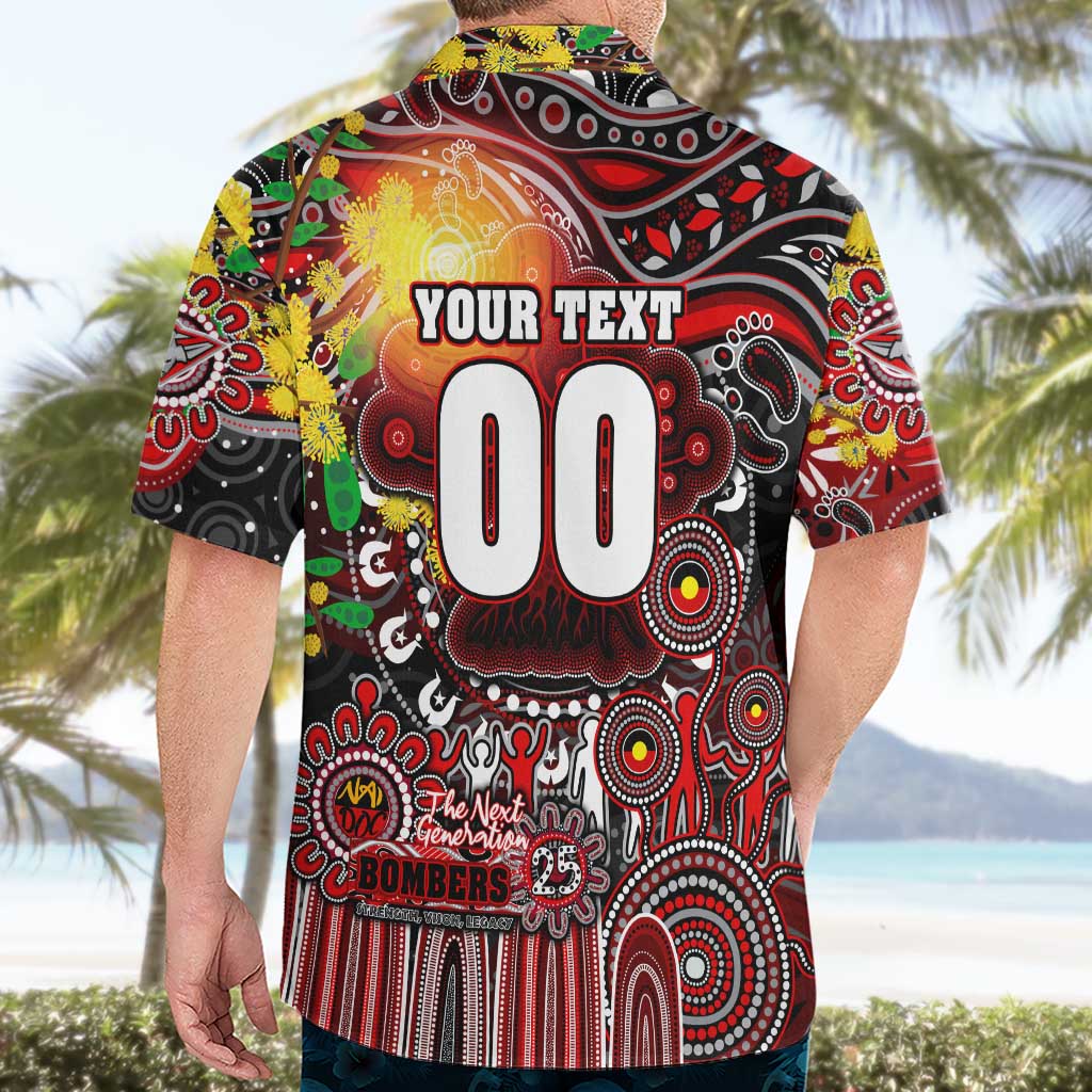 Personalised NAIDOC Week 2025 Bombers Football Hawaiian Shirt Aboriginal Dot Painting