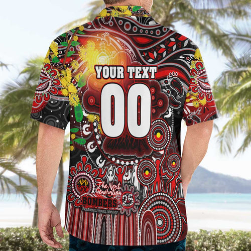 Personalised NAIDOC Week 2025 Bombers Football Hawaiian Shirt Aboriginal Dot Painting