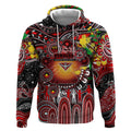 Personalised NAIDOC Week 2025 Bombers Football Hoodie Aboriginal Dot Painting