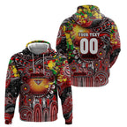 Personalised NAIDOC Week 2025 Bombers Football Hoodie Aboriginal Dot Painting