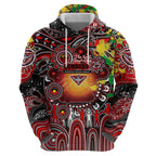 Personalised NAIDOC Week 2025 Bombers Football Hoodie Aboriginal Dot Painting
