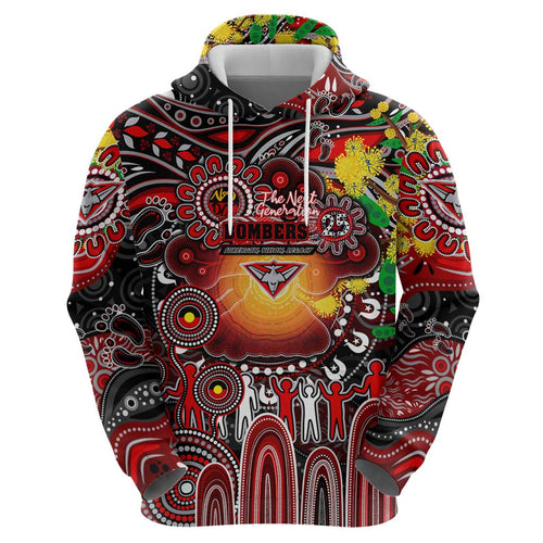 Personalised NAIDOC Week 2025 Bombers Football Hoodie Aboriginal Dot Painting