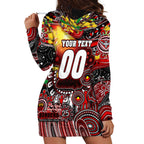 Personalised NAIDOC Week 2025 Bombers Football Hoodie Dress Aboriginal Dot Painting