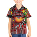 Personalised NAIDOC Week 2025 Bombers Football Kid Hawaiian Shirt Aboriginal Dot Painting