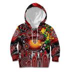 Personalised NAIDOC Week 2025 Bombers Football Kid Hoodie Aboriginal Dot Painting