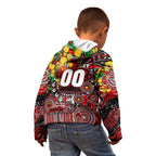 Personalised NAIDOC Week 2025 Bombers Football Kid Hoodie Aboriginal Dot Painting