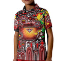 Personalised NAIDOC Week 2025 Bombers Football Kid Polo Shirt Aboriginal Dot Painting
