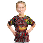 Personalised NAIDOC Week 2025 Bombers Football Kid T Shirt Aboriginal Dot Painting