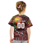 Personalised NAIDOC Week 2025 Bombers Football Kid T Shirt Aboriginal Dot Painting