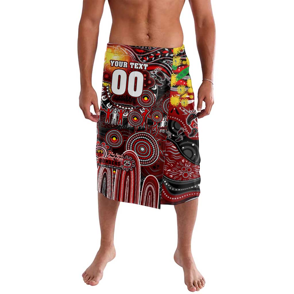 Personalised NAIDOC Week 2025 Bombers Football Lavalava Aboriginal Dot Painting