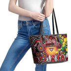 NAIDOC Week 2025 Bombers Football Leather Tote Bag Aboriginal Dot Painting