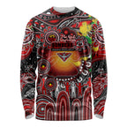 Personalised NAIDOC Week 2025 Bombers Football Long Sleeve Shirt Aboriginal Dot Painting