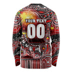 Personalised NAIDOC Week 2025 Bombers Football Long Sleeve Shirt Aboriginal Dot Painting