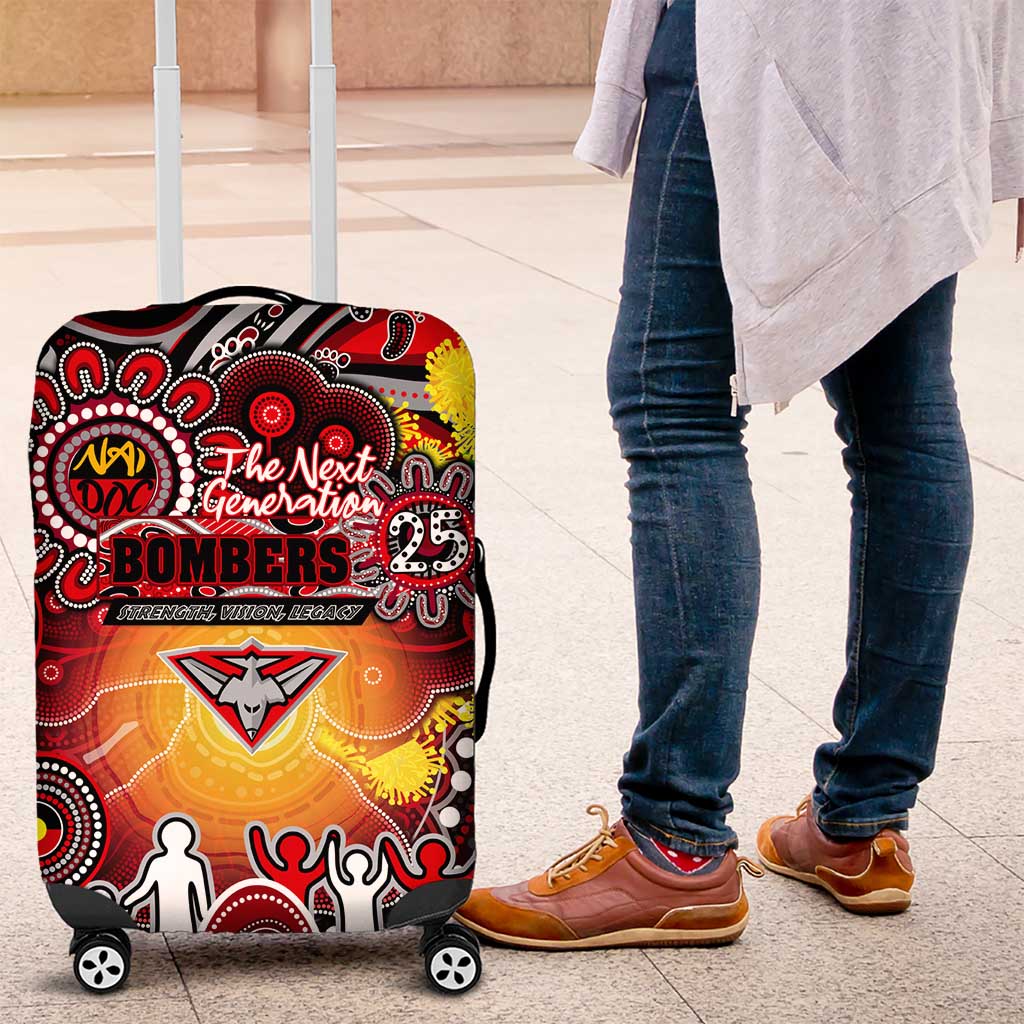 NAIDOC Week 2025 Bombers Football Luggage Cover Aboriginal Dot Painting
