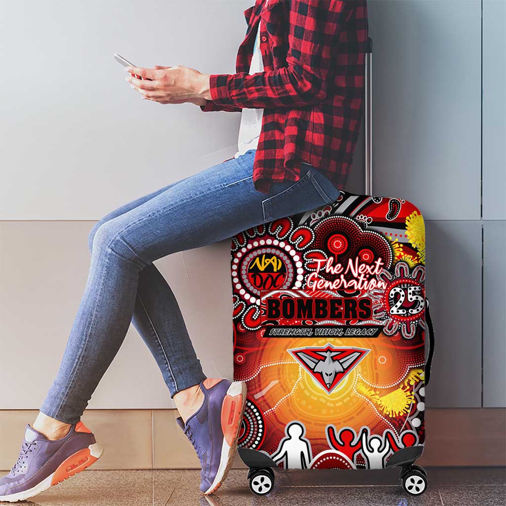 NAIDOC Week 2025 Bombers Football Luggage Cover Aboriginal Dot Painting
