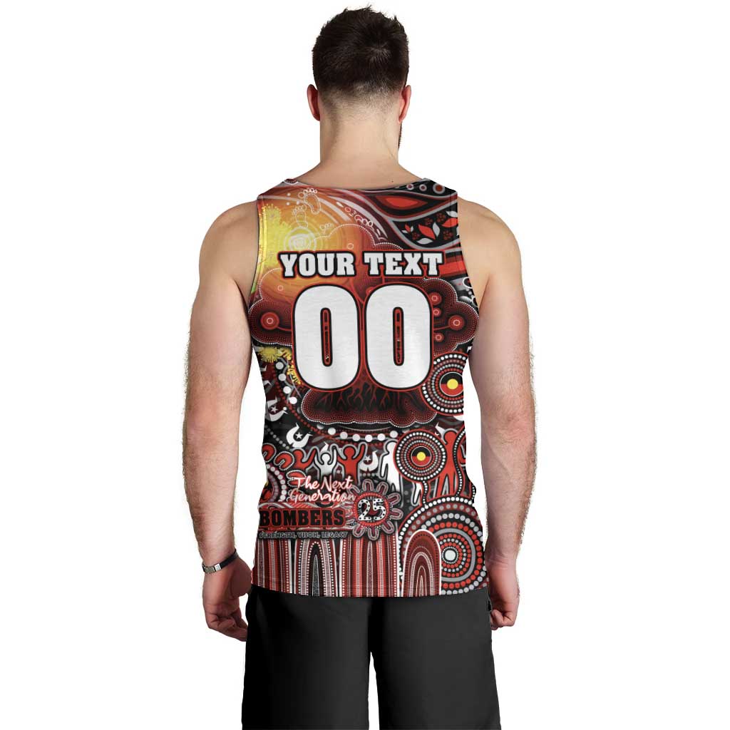 Personalised NAIDOC Week 2025 Bombers Football Men Tank Top Aboriginal Dot Painting
