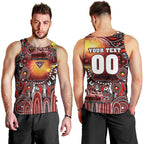 Personalised NAIDOC Week 2025 Bombers Football Men Tank Top Aboriginal Dot Painting