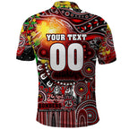 Personalised NAIDOC Week 2025 Bombers Football Polo Shirt Aboriginal Dot Painting