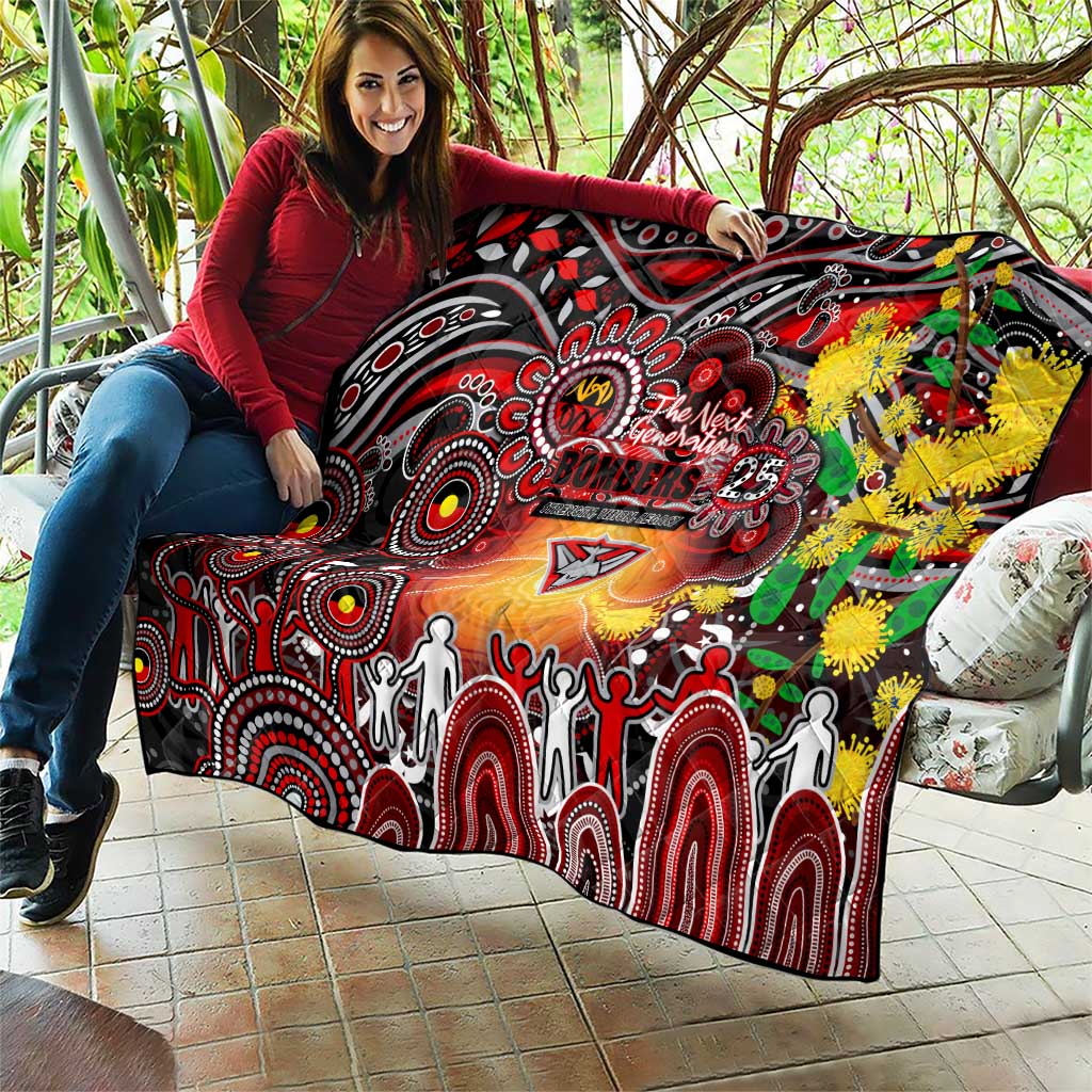 NAIDOC Week 2025 Bombers Football Quilt Aboriginal Dot Painting