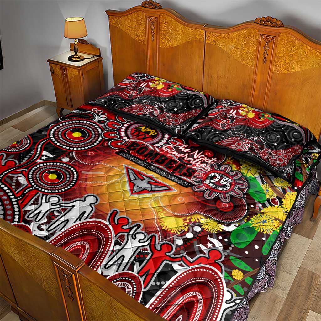 NAIDOC Week 2025 Bombers Football Quilt Bed Set Aboriginal Dot Painting