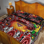 NAIDOC Week 2025 Bombers Football Quilt Bed Set Aboriginal Dot Painting