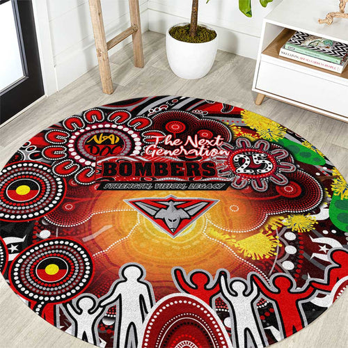 NAIDOC Week 2025 Bombers Football Round Carpet Aboriginal Dot Painting