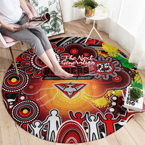 NAIDOC Week 2025 Bombers Football Round Carpet Aboriginal Dot Painting
