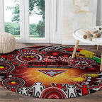 NAIDOC Week 2025 Bombers Football Round Carpet Aboriginal Dot Painting