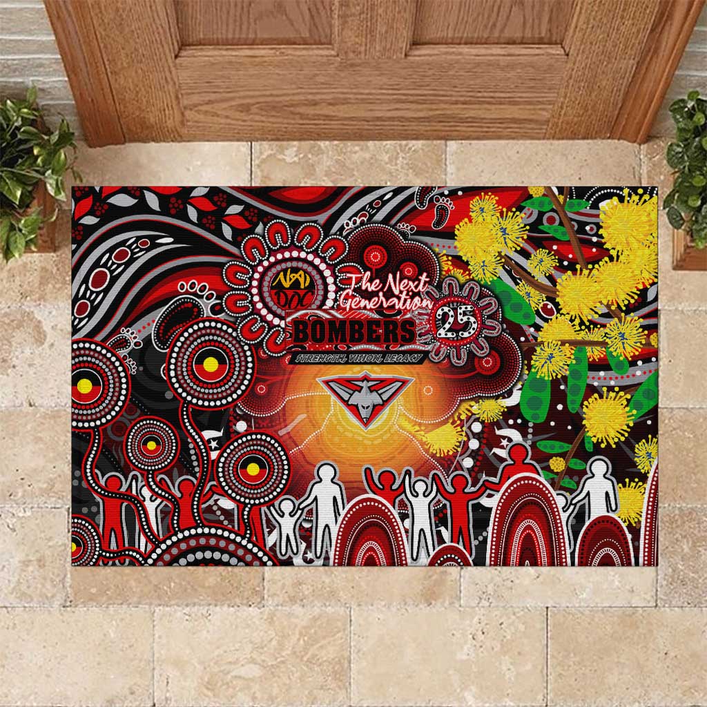 NAIDOC Week 2025 Bombers Football Rubber Doormat Aboriginal Dot Painting