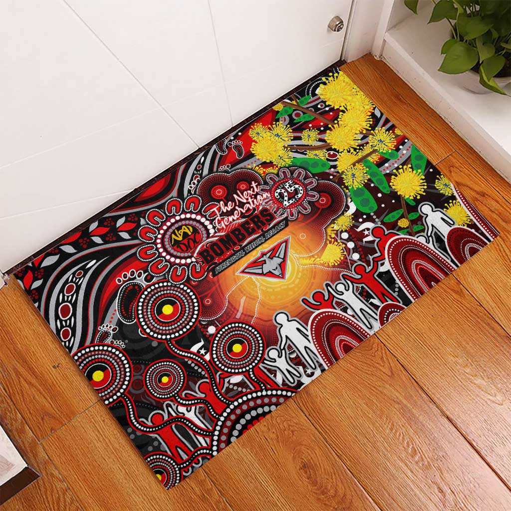NAIDOC Week 2025 Bombers Football Rubber Doormat Aboriginal Dot Painting