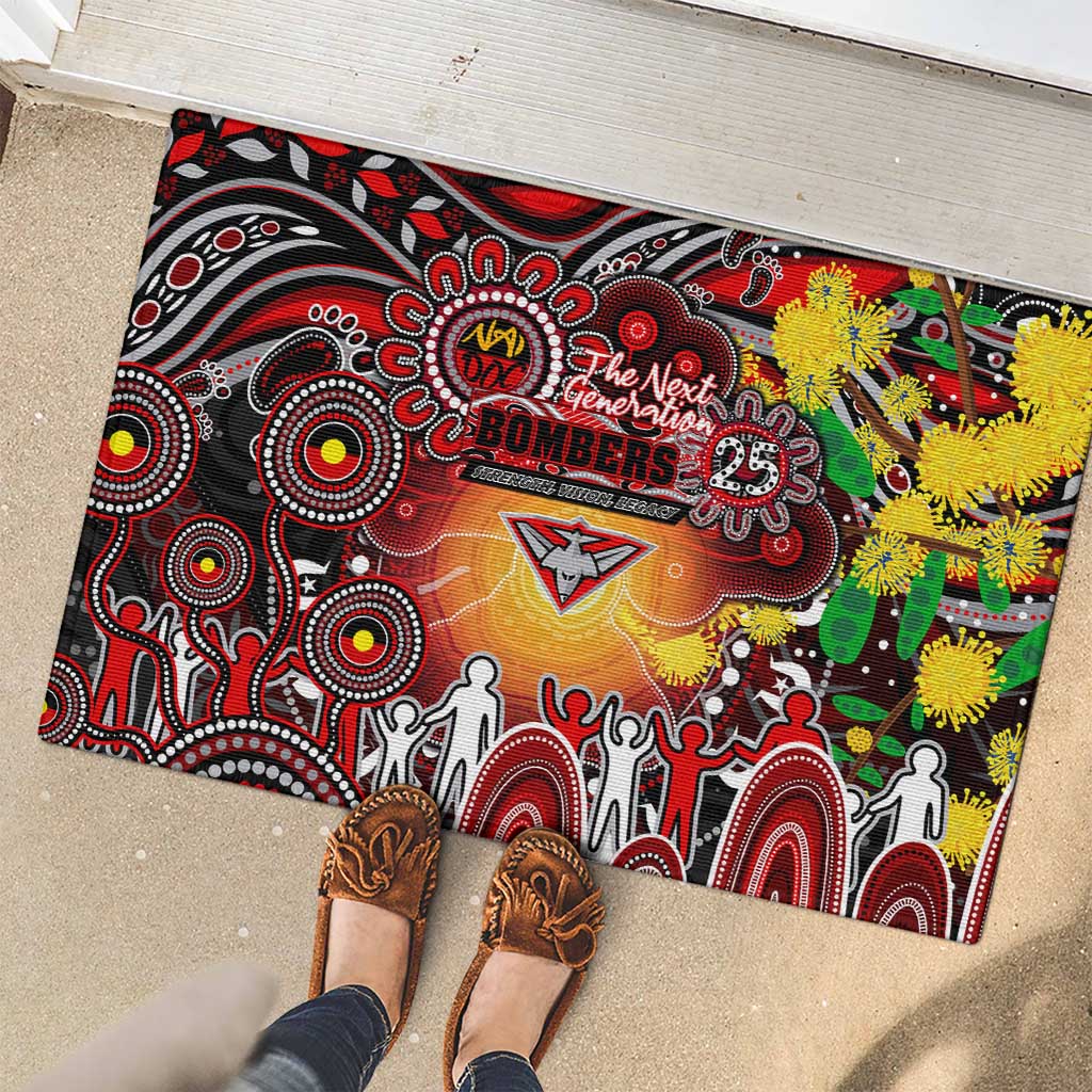 NAIDOC Week 2025 Bombers Football Rubber Doormat Aboriginal Dot Painting