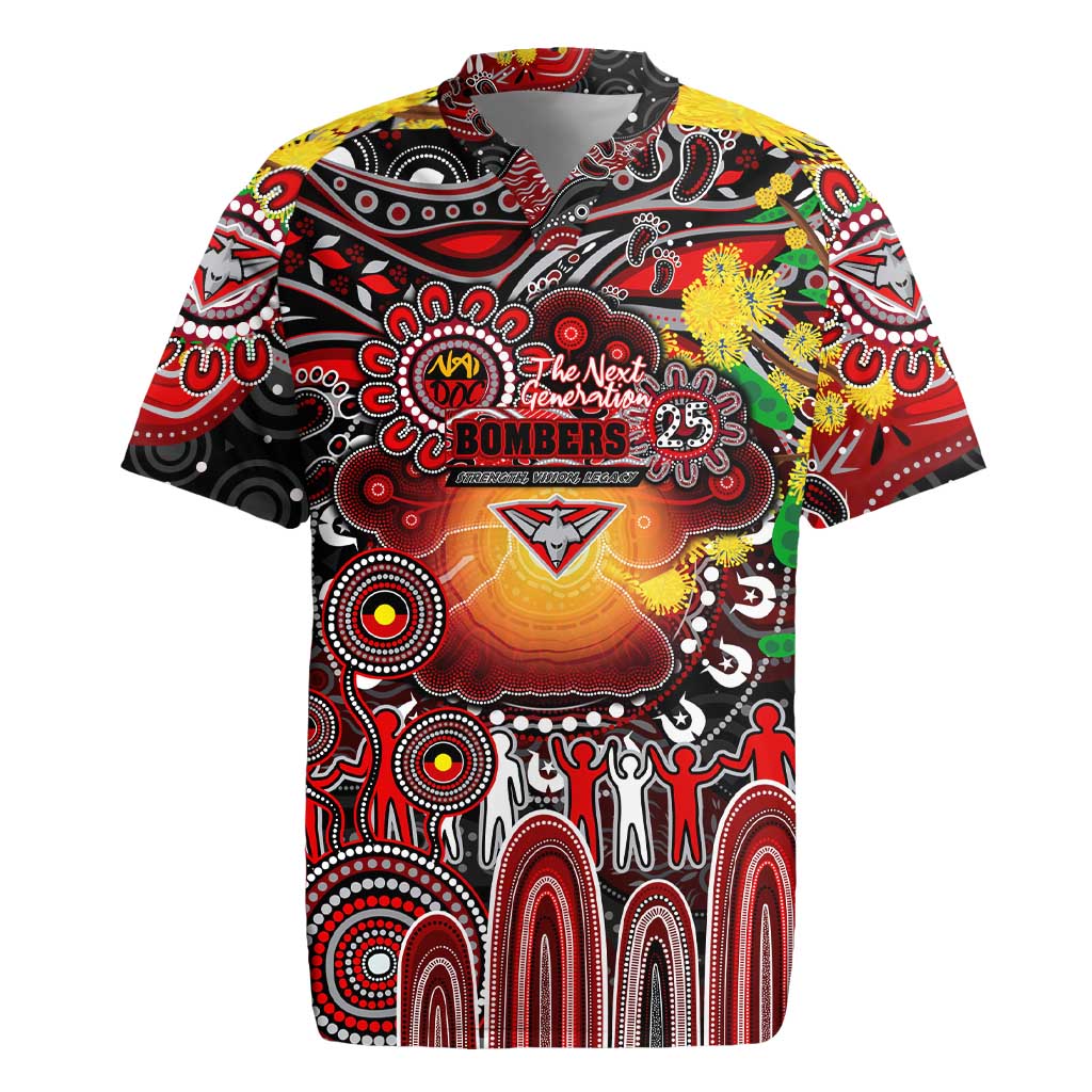 Personalised NAIDOC Week 2025 Bombers Football Rugby Jersey Aboriginal Dot Painting