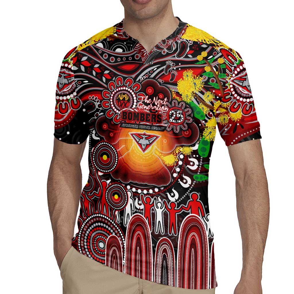 Personalised NAIDOC Week 2025 Bombers Football Rugby Jersey Aboriginal Dot Painting