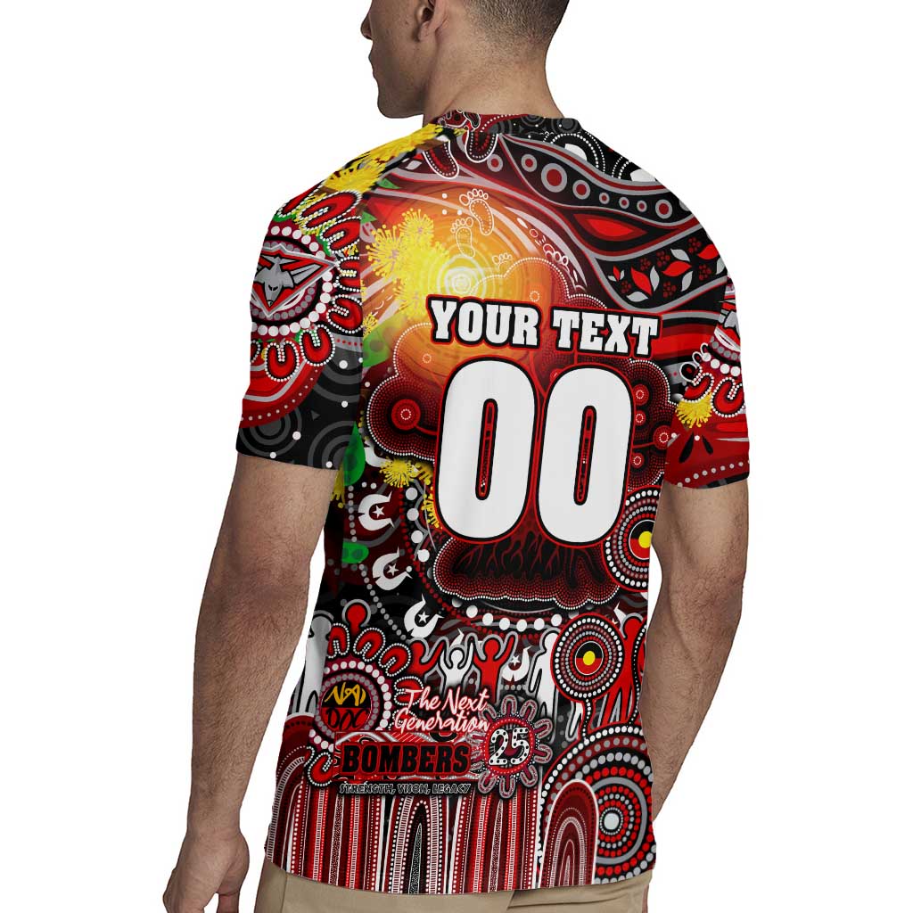 Personalised NAIDOC Week 2025 Bombers Football Rugby Jersey Aboriginal Dot Painting