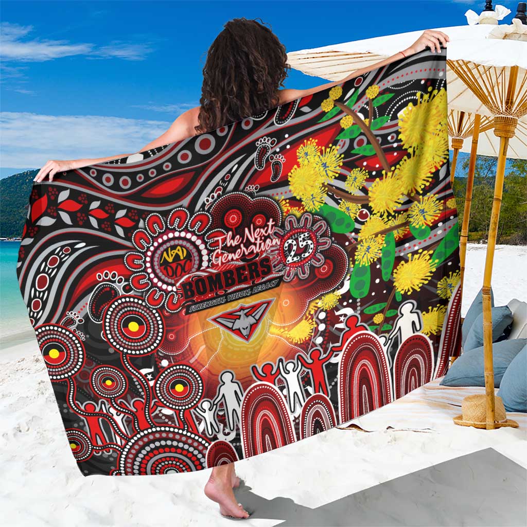 NAIDOC Week 2025 Bombers Football Sarong Aboriginal Dot Painting