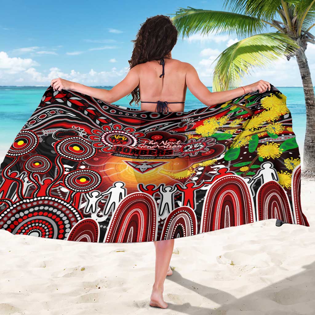 NAIDOC Week 2025 Bombers Football Sarong Aboriginal Dot Painting